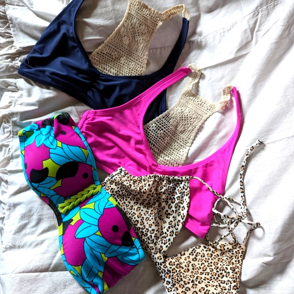 Aerie & Victoria's secret bikini tops, lot of 4